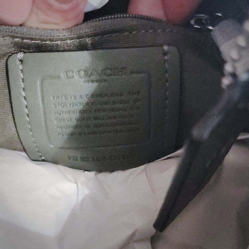 COACH Dempsey Crossbody Bucket Bag in Olive Green & Silver - Picture 12 of 14